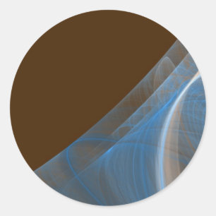 Sticker Rond Arrière-plan fractal bleu et BrownAutocollant rond