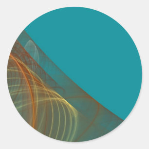 Sticker Rond Arrière-plan fractal turquoiseAutocollant rond