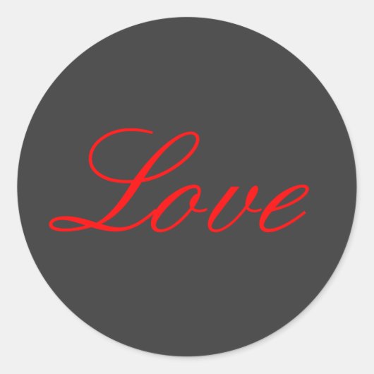 Sticker Rond Arrière - plan gris tendance Red Love Mariage (Devant)