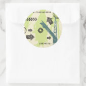 Sticker Rond arrière - plan high-tech Abstrait (Sac)