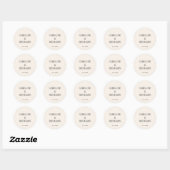 Sticker Rond Arrière - plan ivoire simple et élégant mariage pe (Feuille)
