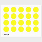Sticker Rond Arrière - plan jaune (Feuille)