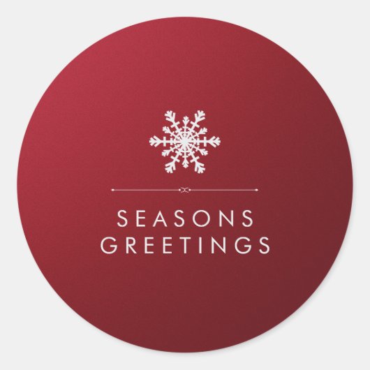 Sticker Rond Arrière - plan métallique rouge et flocon de neige (Devant)