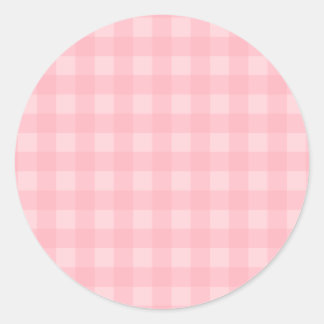Sticker Rond Arrière - plan Motif Retro Pink En vichy