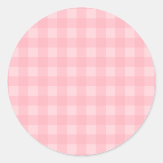 Sticker Rond Arrière - plan Motif Retro Pink En vichy (Devant)