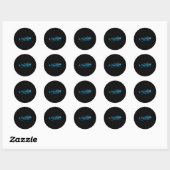 Sticker Rond Arrière - plan noir du logo bleu AHWWG (logo 1 pou (Feuille)