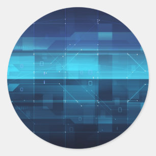 Sticker Rond Arrière - plan numérique haute technologie