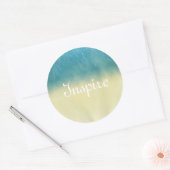 Sticker Rond Arrière - plan - Papier Aquarelle Texture (Enveloppe)