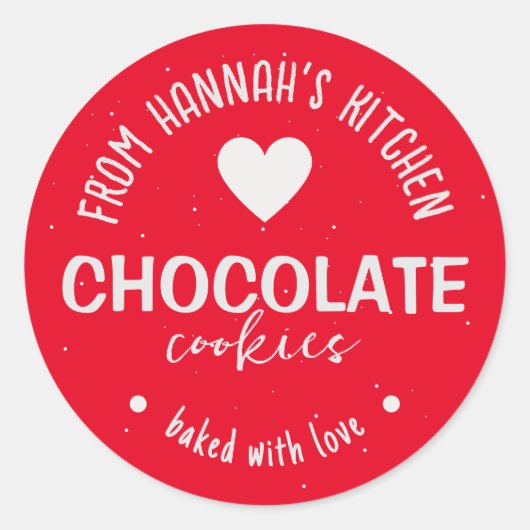 Sticker Rond Arrière - plan Parties scintillant Rouge Cuit Avec (Devant)