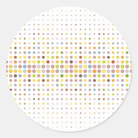 Sticker Rond Arrière - plan point multicolore (Devant)