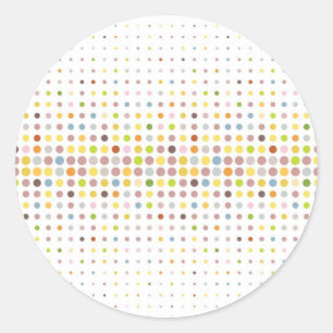 Sticker Rond Arrière - plan point multicolore