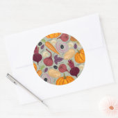 Sticker Rond Arrière - plan rétro de légumes frais (Enveloppe)