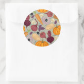 Sticker Rond Arrière - plan rétro de légumes frais (Sac)