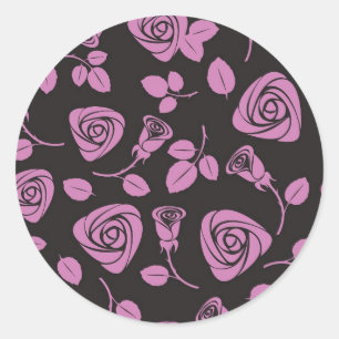 Sticker Rond Arrière - plan rose floral