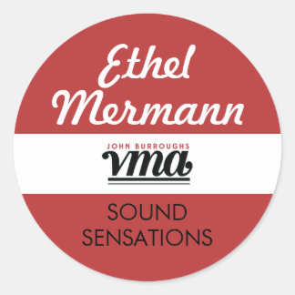 Sticker Rond Arrière - plan rouge JBHS VMA avec script blanc