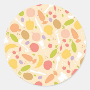 Sticker Rond Arrière - plan végétarien de motif de cuisine