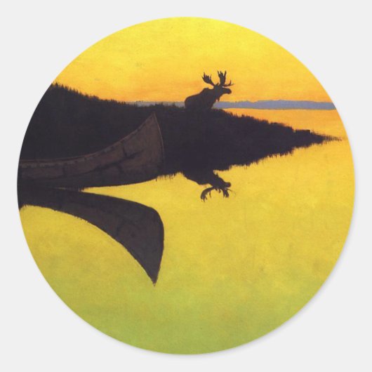 Sticker Rond Arrivée à l'appel ~ Frederic Remington (Devant)