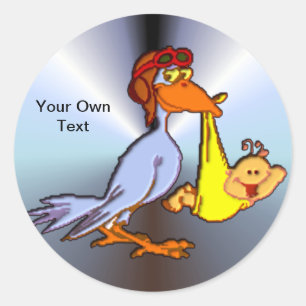 Sticker Rond Arrivée nouveau-née de bébé - une livraison de