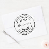 Sticker Rond Arrondi moderne Adresse de retour manuscrit (Enveloppe)