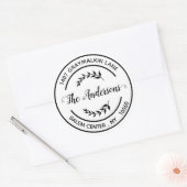 Sticker Rond Arrondi moderne Adresse de retour manuscrite Éléga (Enveloppe)