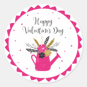 Sticker Rond Arrosage floral Can Valentine ID735