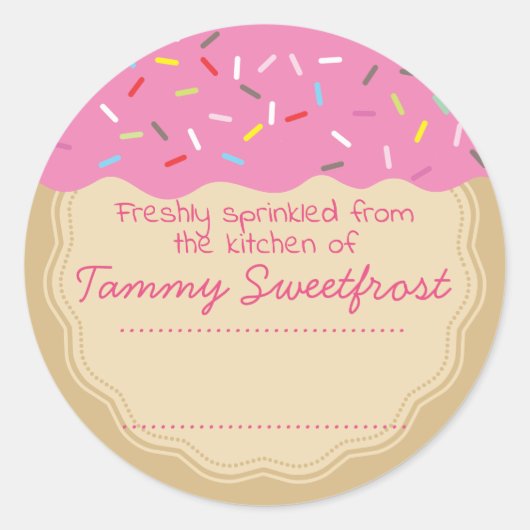 Sticker Rond arrosage rose de la cuisine de boulangerie (Devant)