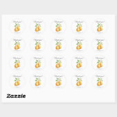 Sticker Rond Arrosoir Mariage Remerciement Poire Parfaite (Feuille)