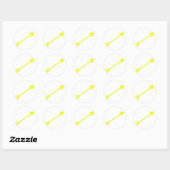 Sticker Rond Arrow Jaune 35deg Le MUSÉE Zazzle Cadeaux (Feuille)