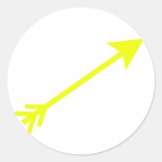 Sticker Rond Arrow Jaune 35deg Le MUSÉE Zazzle Cadeaux (Devant)