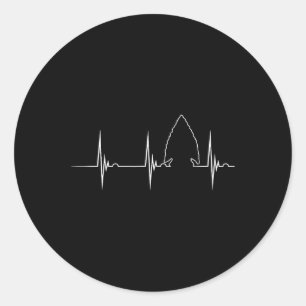 Sticker Rond Arrowhead Hunter Heartbeat Ekg Pulse Hunter Flint