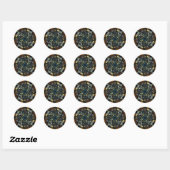 Sticker rond Art Abstrait (Feuille)