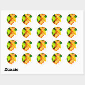 Sticker Rond art Abstrait alcool encre jaune vert (Feuille)
