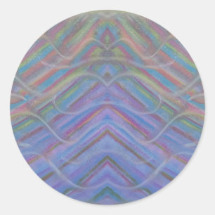 Sticker Rond Art abstrait coloré unique P40M