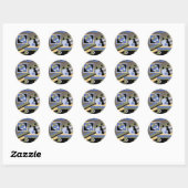 Sticker Rond Art Abstrait en géométrie (Feuille)