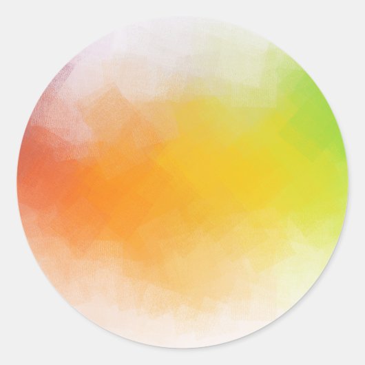 Sticker Rond Art Abstrait Jaune Orange Bleu Vert Rose Rouge (Devant)