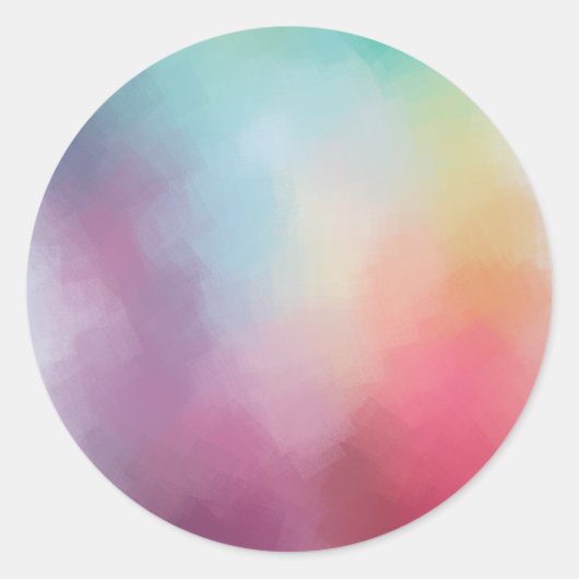 Sticker Rond Art Abstrait Modèle Vierge Coloré Rouge Jaune (Devant)