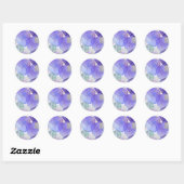 Sticker Rond Art abstrait moderne bleu et violet (Feuille)