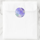 Sticker Rond Art abstrait moderne bleu et violet (Sac)
