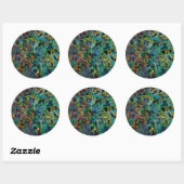 Sticker Rond Art abstrait multicolore griffonné (Feuille)