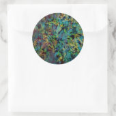 Sticker Rond Art abstrait multicolore griffonné (Sac)