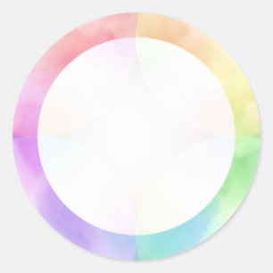 Sticker Rond Art aquarelle moderne élégant tendance vierge