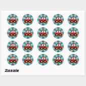 Sticker Rond Art Automobile Classique Impression Automobile Rét (Feuille)