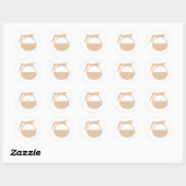 Sticker Rond Art Café Pot (Feuille)