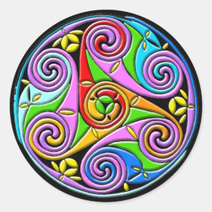 Sticker Rond Art celtique de style antique coloré