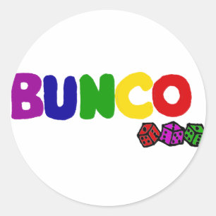 Sticker Rond Art coloré de Bunco et de matrices
