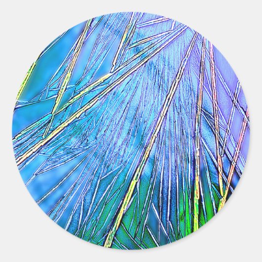 Sticker Rond Art cristal : cristal bleu (Devant)