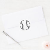 Sticker Rond Art de baseball Abstrait en BW (Enveloppe)