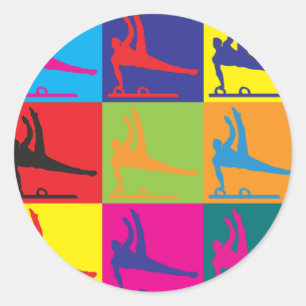 Sticker Rond Art de bruit de gymnastique