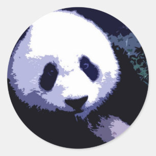 Sticker Rond Art de bruit de visage de panda