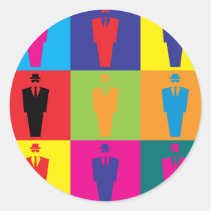 Sticker Rond Art de bruit d'investigations